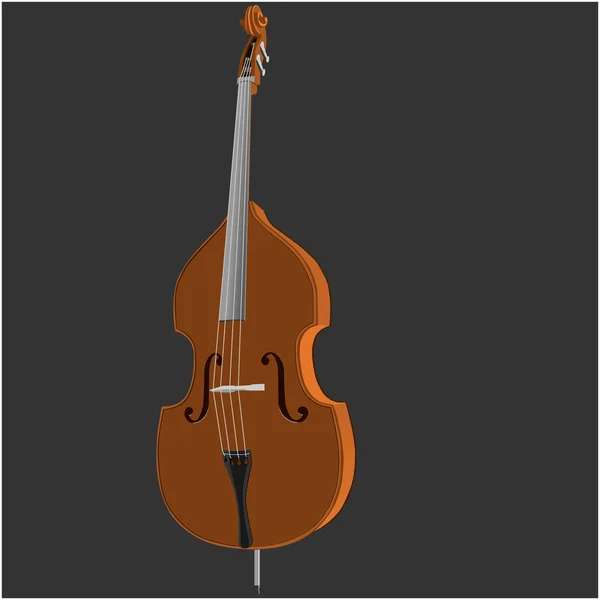 Müzikal alet kontrbas. Vektör görüntü