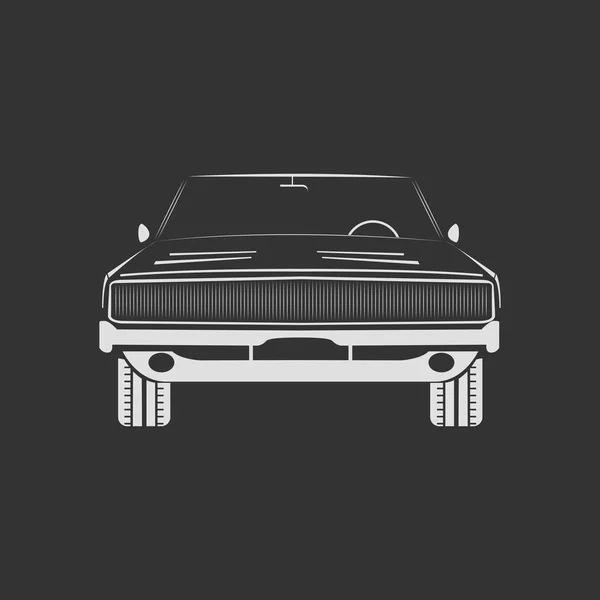 Amerikan Retro kas araba önden görünüm. Vektör görüntü