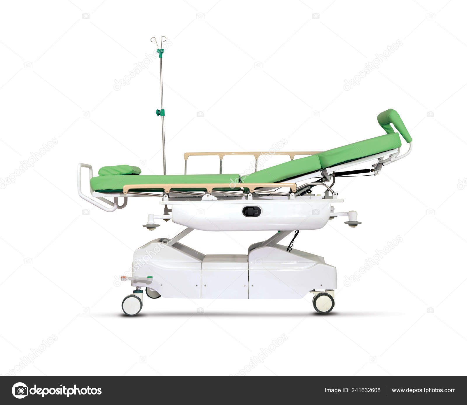 Mobile Hospital Bed White Background Medical Equipment Technology