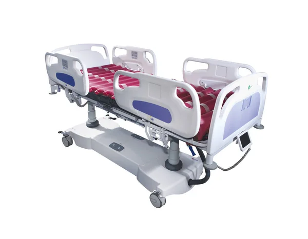 Mobiele Ziekenhuisbed Onder Witte Achtergrond Medische Equipment Technology Van Medisch — Stockfoto