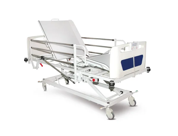 Mobiele Ziekenhuisbed Onder Witte Achtergrond Medische Equipment Technology Van Medisch — Stockfoto