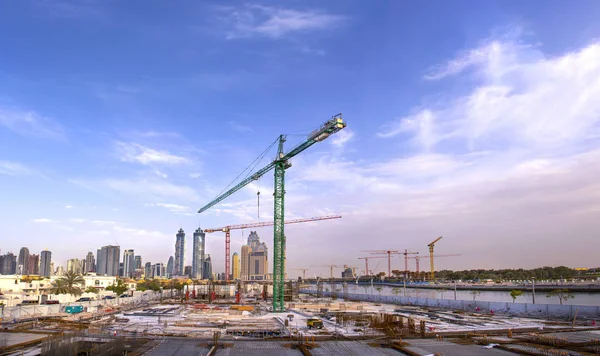 Şantiye günbatımı arka plan - Dubai ile