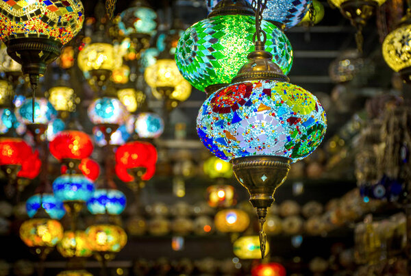 Hanging Lamp shot from spice gold souk Place to visit in dubai