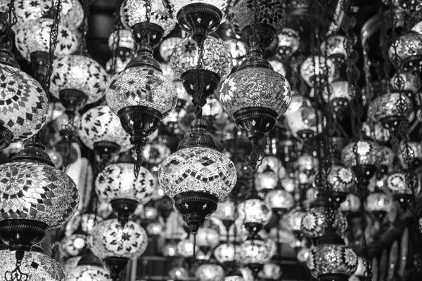 Traditional Hanging Light Lamp Black and white image