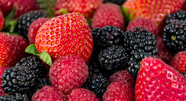 Fresh Strawberry blackberry and Raspberry — Stock Photo, Image