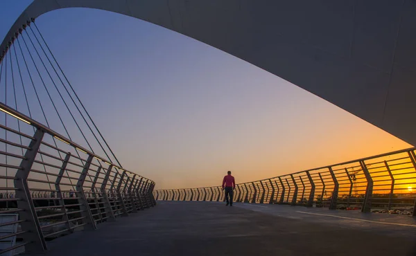 Nieuwe Attractie Van Dubai Stad Toeristenbestemming Van Dubai Water Kanaal — Stockfoto