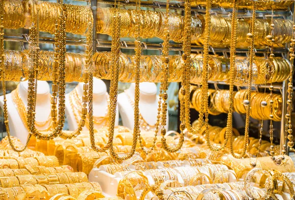 黄金市场, 迪拜-uu e. 免版税图库照片