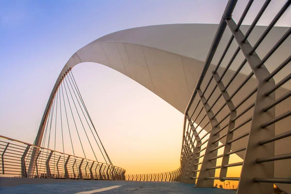 DUBAI WATER CANAL the BRIDGE of TOLERANCE — стоковое фото