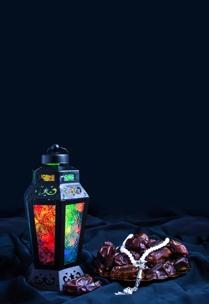 lantern lamp with Dates and tasbeeh Ramadan