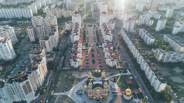 Собор Святого Покровского Августа 2017 Года Киев Украина Вид Воздуха — стоковое фото