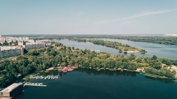 Вид Повітря Острів Річка Дерева Подорожі — стокове фото