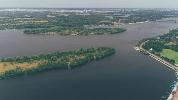 Вид Повітря Острів Річка Дерева Подорожі — стокове фото