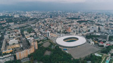 Olimpiyat Stadı. Kiev. Ukrayna. 27 Temmuz 2017. Havadan görünümü. Yaz.