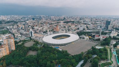 Olimpiyat Stadı. Kiev. Ukrayna. 27 Temmuz 2017. Havadan görünümü. Yaz.