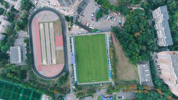 Kiev Ucraina Iulie 2017 Stadionul Bannikov Teren Fotbal Vedere Aeriană — Fotografie, imagine de stoc