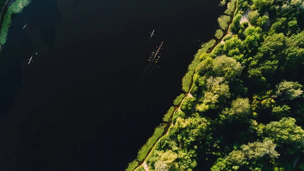 Luftaufnahme Eines Kanus Sport Sommer Wettbewerb Kajaks Kiev Ukraine — Stockfoto