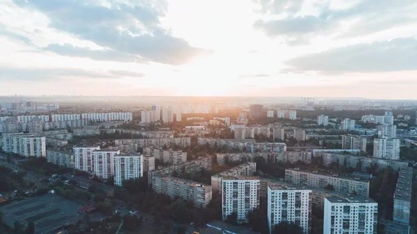 Киев Украина Июля 2017 Года Метро Черниговская Вид Воздуха Закат — стоковое фото