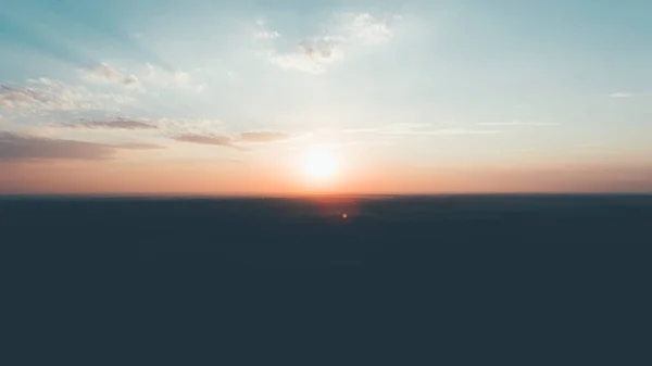 Solnedgång Flygfoto Himlen Molnen — Stockfoto
