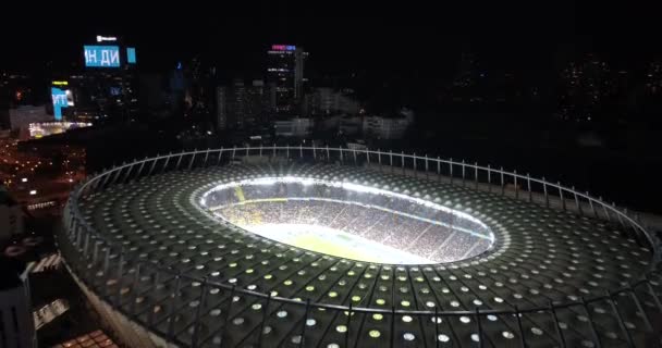 Olimpiai Stadion Október 2017 Ukrajna Kiev Kijev Légifelvételek Nsc Esti — Stock videók