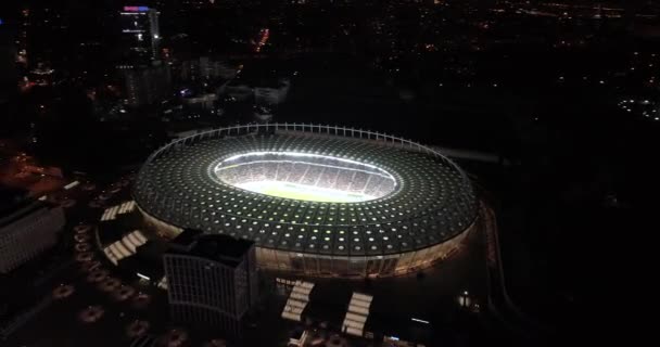 Olimpiai Stadion Október 2017 Ukrajna Kiev Kijev Légifelvételek Nsc Esti — Stock videók