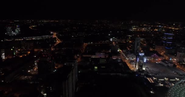 Olympijský Stadion Ukrajina Kyjev Kyjev Října 2017 Letecký Pohled Noční — Stock video