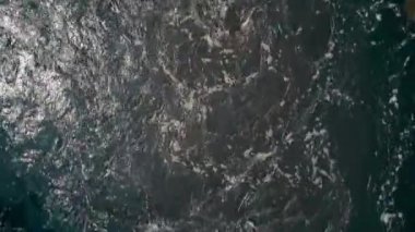 Dalgaların havadan görünümü. Akış. Nehir. Su. Ukrayna.