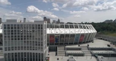 Olimpiyat Stadı. 13 Haziran 2017. Ukrayna. Kiev (Kiev). Havadan görünümü Olimpiyat MGK. Şampiyonlar Ligi. Futbol Dünya Kupası. Futbol sahası.