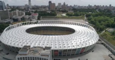 Olimpiyat Stadı. 13 Haziran 2017. Ukrayna. Kiev (Kiev). Havadan görünümü Olimpiyat MGK. Şampiyonlar Ligi. Futbol Dünya Kupası. Futbol sahası.