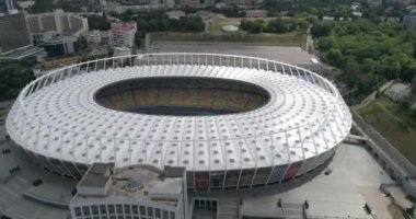 Olimpiyat Stadı. 13 Haziran 2017. Ukrayna. Kiev (Kiev). Havadan görünümü Olimpiyat MGK. Şampiyonlar Ligi. Futbol Dünya Kupası. Futbol sahası.