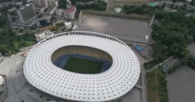 Olimpiyat Stadı. 13 Haziran 2017. Ukrayna. Kiev (Kiev). Havadan görünümü Olimpiyat MGK. Şampiyonlar Ligi. Futbol Dünya Kupası. Futbol sahası.