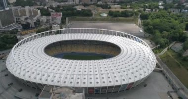 Olimpiyat Stadı. 13 Haziran 2017. Ukrayna. Kiev (Kiev). Havadan görünümü Olimpiyat MGK. Şampiyonlar Ligi. Futbol Dünya Kupası. Futbol sahası.