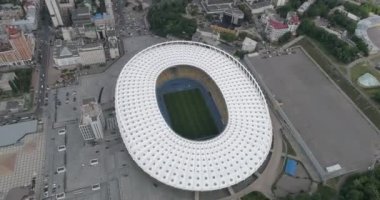 Olimpiyat Stadı. 13 Haziran 2017. Ukrayna. Kiev (Kiev). Havadan görünümü Olimpiyat MGK. Şampiyonlar Ligi. Futbol Dünya Kupası. Futbol sahası.