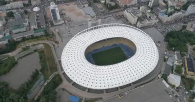 Olimpiyat Stadı. 13 Haziran 2017. Ukrayna. Kiev (Kiev). Havadan görünümü Olimpiyat MGK. Şampiyonlar Ligi. Futbol Dünya Kupası. Futbol sahası.