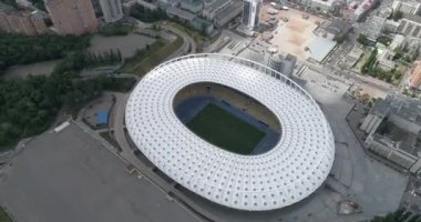 Olimpiyat Stadı. 13 Haziran 2017. Ukrayna. Kiev (Kiev). Havadan görünümü Olimpiyat MGK. Şampiyonlar Ligi. Futbol Dünya Kupası. Futbol sahası.