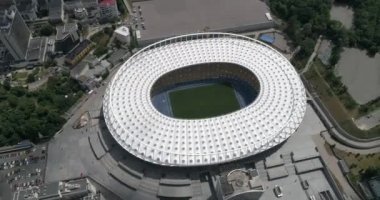 Olimpiyat Stadı. 13 Haziran 2017. Ukrayna. Kiev (Kiev). Havadan görünümü Olimpiyat MGK. Şampiyonlar Ligi. Futbol Dünya Kupası. Futbol sahası.