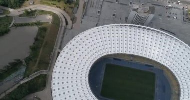 Olimpiyat Stadı. 13 Haziran 2017. Ukrayna. Kiev (Kiev). Havadan görünümü Olimpiyat MGK. Şampiyonlar Ligi. Futbol Dünya Kupası. Futbol sahası.
