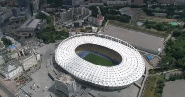 Olimpiyat Stadı. 13 Haziran 2017. Ukrayna. Kiev (Kiev). Havadan görünümü Olimpiyat MGK. Şampiyonlar Ligi. Futbol Dünya Kupası. Futbol sahası.