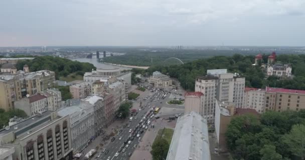 Plac Niepodległości Lipca 2017 Ukraina Kijów Widok Lotu Ptaka Wideo — Wideo stockowe