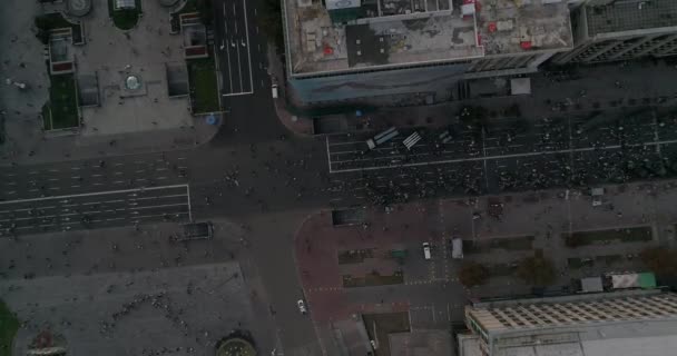 Plaza Independencia Agosto 2017 Ucrania Kiev Kiev Aérea Edificio Día — Vídeo de stock