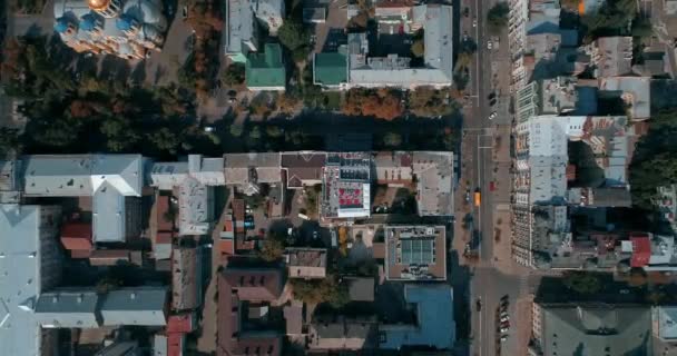 Légi Felvétel Háztetőre Étterem Tetőn Ház Autók Vezetői Mentén Régimódi — Stock videók