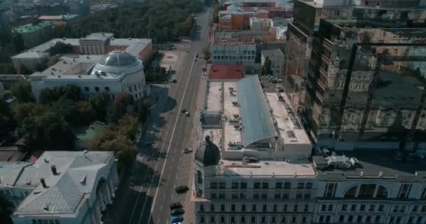 Luchtfoto Van Stad Weg Zomer Kiev Kyiv Oekraïne — Stockvideo