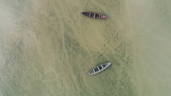 Vista Aérea Barcos Lago Verão Dia Ucrânia — Fotografia de Stock