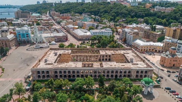 Contract Square August 2018 Kiev Kyiv Ukraine Aerial View Abandoned — Stock Photo, Image