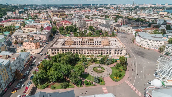 Praça Contrato Agosto 2018 Kiev Kiev Ucrânia Vista Aérea Edifício — Fotografia de Stock
