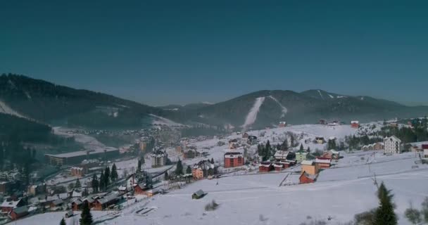 Ξενοδοχείο Podgorye Μαρτίου 2018 Bukovel Ουκρανία Εναέρια Άποψη Του Κτιρίου — Αρχείο Βίντεο