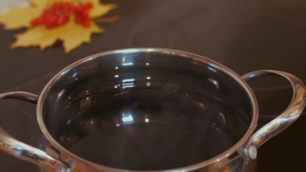 Cooking Mulled Wine Home — Stock Video