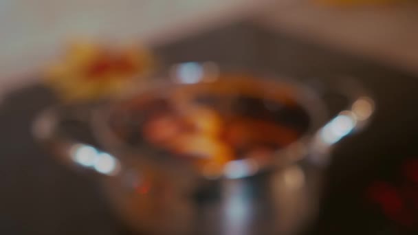 Cozinhar Vinho Quente Casa Ingredientes Para Vinho Quente Natal Inverno — Vídeo de Stock