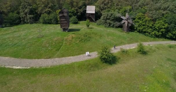 Nsanlar Ulusal Mimarlık Müzesi Yaşam Ukrayna Pirogovo Köy Içinde Taş — Stok video