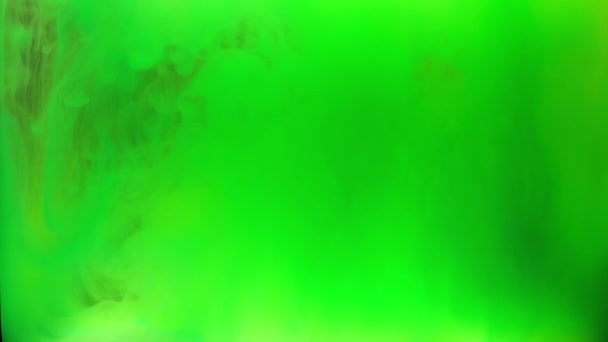 Kleurrijke Groene Inkt Mengen Water Wervelend Zacht Onderwater Met Kopieer — Stockvideo