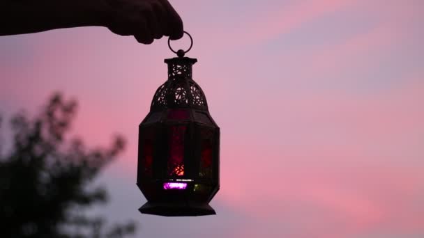Suhoor 的时间 斋戒从日出到日落在斋月 神圣的穆斯林斋月的黎明 祷告时间 — 图库视频影像